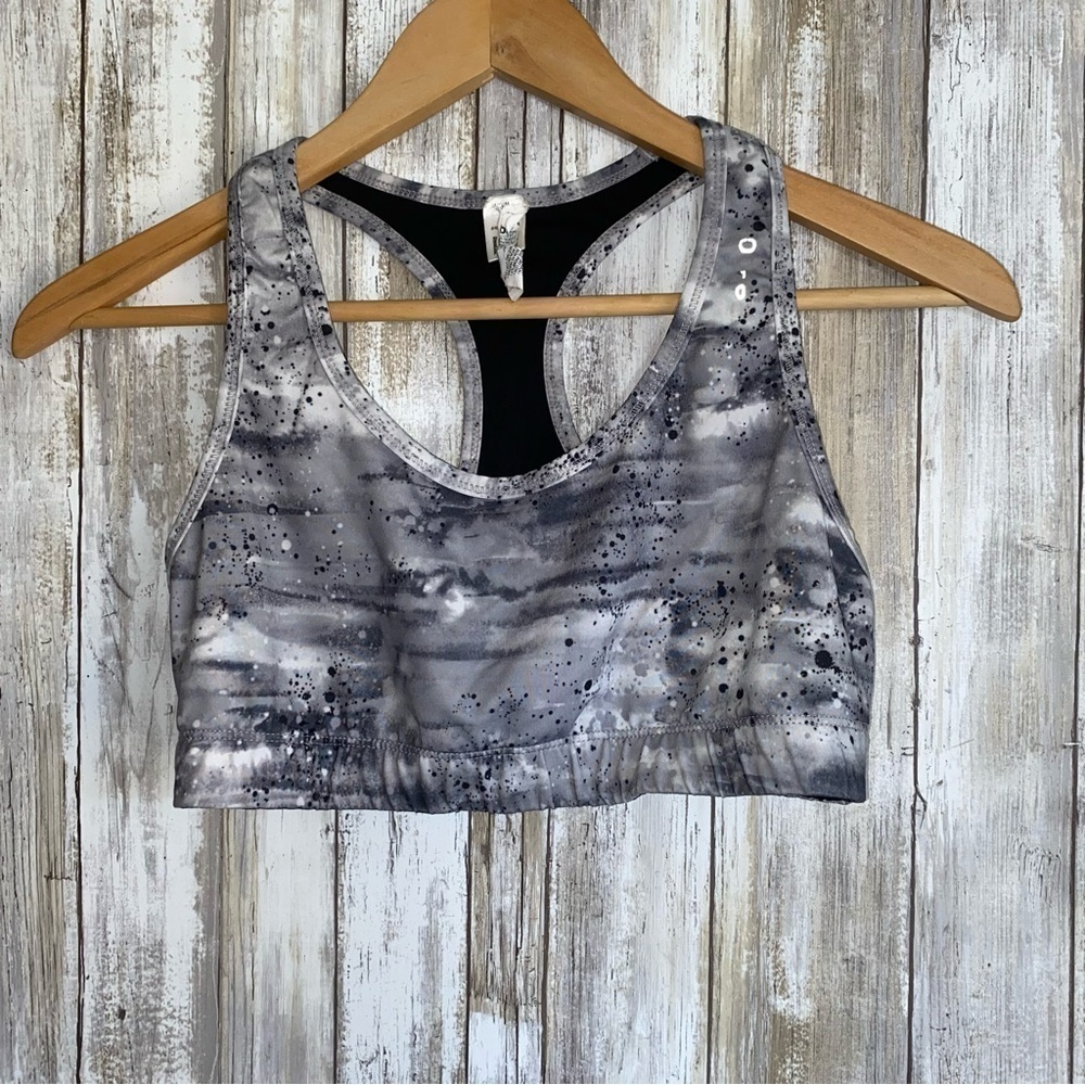 Reebok Gray Splatter Workout Bra